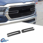 2XFront Grill erts Cover Trim For Dodge Ram 1500 + Carbon Fiber Grain