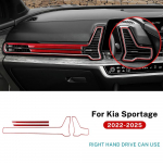 Real Soft Carbon Fiber For Kia Sportage NQ5  2024 2025 Car Air Outlet Frame Under trument Panel Sticker Interior For RHD Red Carbon