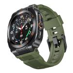 Luksuslik Modifikatsioonikomplekt Samsung Galaxy Watch7 Ultra 47mm jaoks Alumiiniumisulamist Korpus Kaitserauaga Silikoonrihmaga Galaxy Ultra 2025 Watch Band K&auml;epael Silver Frame sinine