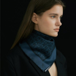 Avvina Pelle Chain Square Silk Scarf 50  Midnight Blue Single option