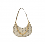 MCM Aren Visetos Poolkuu Monogramm Kogu Pind Tr&uuml;kitud Nahast &Otilde;lakott V&auml;ike Unisex Paaristiil Beež Basic Set (Bag + Dust Bag) beež