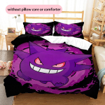 gengar Mustriga Voodipesu Kodu Kaunistamine S&uuml;nnip&auml;evakingitus (1 * tekikott + 2 * padjap&uuml;&uuml;ri, ilma s&uuml;damikuta) 135x200cm