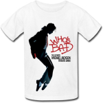 QM Ultimate Michael Jacksoni tribuutb&auml;nd Who's Bad T-s&auml;rk suurtele poistele/t&uuml;drukutele Valge S valge