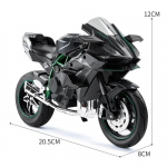 1/10 Kawasaki H2R Sulamist Valatud Mootorratta Mudel S&otilde;idukite Kogumine Heli ja Valgusega Maastiku Autots&uuml;kli M&auml;nguasjad Auto must