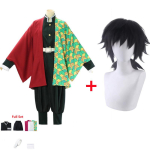 Laste / T&auml;iskasvanute Demon Slayer Kimetsu No Yaiba Cosplay T&uuml;drukute ja Poiste Kost&uuml;&uuml;mid Tomioka Giyuu Cosplay Kost&uuml;&uuml;m Kimono Komplekt Naistele Meestele 130 black
