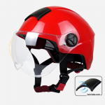 LISHI Naiste Elektriauto Kiiver Bright Red - Clear Short Visor