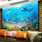 Allveemaailma Fototapeet Troopilised Kalad 3D Seinamaal Moodne Akvaarium Elutuba Laste Magamistuba Seinamaal 200 cm(W) x 140 cm(H)