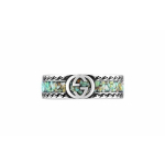 Gucci Double G seeria p&otilde;imitud Double G kivimustriga 925 h&otilde;bedast emailitud s&otilde;rmus Naiste s&otilde;rmused 645573-J8410-9071 Dust Bag+Box (Random Color),22