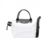 Longchamp Le Pliage Energy 25 N&ouml;&ouml;bi ja t&otilde;mblukuga Sulgemine L&otilde;uend ja Nahk Pelmeenikujuline &Otilde;la- ja Crossbody T&otilde;stekott V&auml;ike Naiste kotid Must Valge 1512HSR007 Basic Set (Bag)