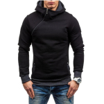 Meeste s&uuml;gistalvised kapuutsid Mood lukuga Disain Paks soe kapuuts pikkade varrukatega Kontrastv&auml;rvi Pullover &Otilde;ueriided L black