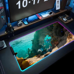 subnautica Hiirematt RGB M&auml;nguri Hiirematt Suur LED-matt PC Lauamatt Helendav Hiirematt Suured Klaviatuurimatid Lauamatt Taustvalgustusega RGB1000x500x4mm