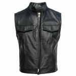 Hiina suurus Sons of Anarchy tikandiga mootorrattur nahast vest meestele naturaalsest nahast varrukateta jakk ehtne veisenahast klubi vest s&otilde;itmiseks 6XL 4XL must