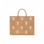 Burberry TB Monogram Rattanist Tassikott Beež Punutud Nahast &Auml;&auml;risega &Otilde;lakott K&auml;epidemete Punutisega Naistele Igap&auml;evaseks S&otilde;iduks Randa Ostlemiseks 80523561 Basic Set (Bag+Dust Bag)