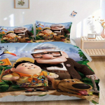 3 tk Carl & Russell Up House &Otilde;hupallidega Voodipesukomplekt Sisaldab 1 Tekikotti ja 2 Padjap&uuml;&uuml;ri, Mugav Voodipesu Q005 135x200cm