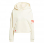 Adidas Originals Neuclassics Huppar Unisex Kreemjas Valge P&auml;ris Korall Fliisvoodriga K&auml;ngurutasku Pingutusn&ouml;&ouml;riga Kapuuts Vabaaja Streetwear JI8502 M