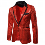 Meeste kuldne l&auml;ikiv peo&uuml;likond Stage Singer Wedding Groom Jacket Master Coat S
