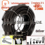 Professionaalne 16 mm vedruga kanalisatsioonipuhastusvahend - Toru puhastaja Spring 15m + Accessories + Handle