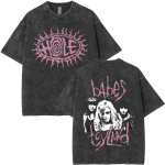 Piiratud aukudega Courtney Love Vintage Pesu T-s&auml;rgid Meestele Naistele Alternatiivne Grunge Rock B&auml;ndi T-s&auml;rk &Uuml;legabariidilised T-s&auml;rgid Streetwear M gray