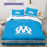 Olympique de Marseille Muster Voodipesukomplekt Tekikate Padjap&uuml;&uuml;r Kodu Dekoor Kingitus (1 * tekikott + 2 * padjap&uuml;&uuml;ri, ilma s&uuml;damikuta) 135x200cm