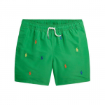 Polo Ralph Lauren SS24 Poniga tikitud keskmise k&otilde;rgusega kummipaelaga sirgete s&auml;&auml;rtega rannap&uuml;ksid Lastep&uuml;ksid Akadeemiline roheline CWPOSWMYCX20072-300 S