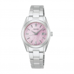 SEIKO SELECTION HFH002P Analoog Kuup&auml;ev Roosa sihver Kristallidega H&otilde;bedane Roostevaba Teras [Seiko Kell] Naiste Kell, Patareitoitega Kvarts, Kalender,