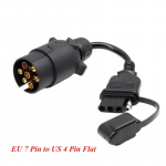 EL&ndash;USA haagise tule muundur 7 kontaktiga &uuml;mmargune adapter Euroopa haagise 4 kontaktiga lameda pistikupesaga Ameerika s&otilde;iduki veokonksu juhtme pistik 1PC