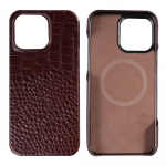Magsafe &uuml;mbris iPhone 15 16 Pro Max Promax 16Pro 15Pro jaoks, naturaalsest lehmanahast magnetiline kaitse, luksuslik telefoni tagakaas For iPhone 16 Pro&Genuine Leather pruun