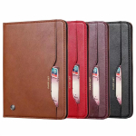 Sobiv Samsung Tab A8 2019 P200 kaitse&uuml;mbris retro nahamustriga sisetaskuga klapp-alus nahast &uuml;mbris samsung tab a8 2019, 8inch p200 burgundiapunane