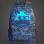 (Sinine Graffitifoor) Helendav Fortnite seljakott | Pimedas helendav koolikoti seljakott teismelisele Black