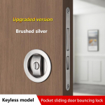 N&auml;htamatu liugukse lukk v&otilde;tmega Must peidetud ukse pandla K&auml;si Kodu Magamistuba Vannituba Kahekonksuga lukk Liuglukud T&uuml;hista Brushed - Keyless