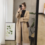 Kampsun Kardiigan Naine S&uuml;gis Kampsun Mantel Naised Lai Keskmise Pikkusega Mitmek&uuml;lgne Kootud Kardiigan ONE SIZE khaki