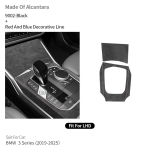 BMW 3. seeria G20 G21 G28 keskkonsooli paneeli dekoratiivraami kleebis Valmistatud Alcantara materjalist Auto Premium interj&ouml;&ouml;ri kohandatud tuuningtarvikud Decorative Iines LHD black