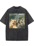 Naljakas Meme Kassiga Graafiline T-s&auml;rk &Uuml;lem&otilde;&otilde;duline Retro Pesitud T-s&auml;rk Meestele Naistele Reisimine Igap&auml;evane Puhkus Vabaaja T&auml;navariided Streetwear L gray