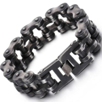 Massiivne 22 mm laiune jalgratta mootorratta l&uuml;lil&uuml;litiga k&auml;ev&otilde;ru mehele Punk Rock stiilis raske roostevabast terasest meeste jalgrattak&auml;ev&otilde;rud 20.5cm black