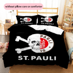 FC St. Pauli mustriga voodipesu tekikott Komplekt Kodu kaunistus Kingitus (1 * tekikott + 2 * padjap&uuml;&uuml;ri ilma s&uuml;damikuta).xwn 135x200cm white