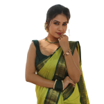 Paramparik Textile Naiste Kanjivaram pehme siidist saree koos pluusit&uuml;kiga (Lg ) 5.50.80 roheline