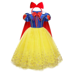 T&uuml;drukute lumivalgekese printsessikleit keepiga Laste haldjakost&uuml;&uuml;m S&uuml;nnip&auml;evapeo karnevali riided Halloweeni riietus 4Y (Size 120) yellow