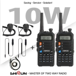 Baofeng Walkie Talkie 10W 2 tk UV-5R+Plus USB-laadija UHF VHF kahesagedusala 10 km pikkune levi UV-5R UV-10R kahesuunaline raadio uuendus