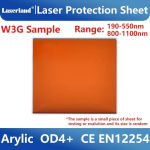 T&ouml;&ouml;stuslik Laser 1064nm Kaitseklaas Aken Proov L&auml;bipaistev Leht Akr&uuml;&uuml;l Ohutuskatte W3G Sample