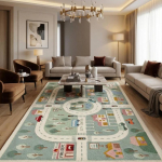 Roheline Multikakujuline V&auml;ike Hobune Lasteala Vaip Libisemisvastane Pestav P&otilde;randamatt Laste Magamistoa M&auml;ngutoa Kaunistus 80x120cm