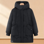 Suured suurused 4XL-8XL Keskealiste naiste talvised pikad mantlid kapuutsiga, elegantsed, paksud, soojad, &uuml;lem&otilde;&otilde;dulised parkad, naiste jakid 6XL black