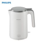 Philipsi elektriline veekeetja HD9366/20 1,5L 1500W P&uuml;siva temperatuuriga elektriline veekeetja, Toidukvaliteediga 304 roostevabast terasest siseanum, Kahekordne sein, Jahe puudutus white