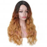 Pikk s&uuml;nteetiline parukas Pruun Blond Natural Wave Parukas Naistele