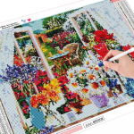 DIY 5D teemantmaal FLOWER T&auml;isringikujuline teemanttikandid tikandid teemant kodukaunistus 20*30 cm