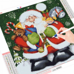 HUACAN 5D Teemantmaalipuurid J&otilde;uluvana Teemanttikandid Ristpistes J&otilde;ulupilt Rhinestones Teemantmosaiikkunst Full Round 20*30 cm