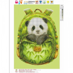 Huacan 5D DIY Teemantmaal Tikandid koolikott panda &Uuml;mmargune Teemantmaal Mosaiik Risti Tikand Dekoratsioon 30*40 cm