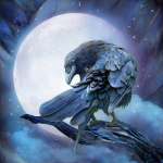 Teemanttikandid K&auml;sit&ouml;&ouml; maalimine Rhinestones Teemantmaaling Raven Moon Seinakunst Dekoor 30x30CM