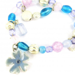 Les Tr&eacute;sors De Lily [A3297] - Bracelet Cr&eacute;ateur 'Prairie Fleurie' Bleu sinine