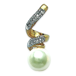 Les Tr&eacute;sors De Lily [D8020] - Pendentif Plaqu&eacute; Or 'Passion' blanc dor&eacute; - 23x8 mm kuld