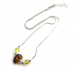 Les Tr&eacute;sors De Lily [N2808] - H&otilde;bedast kaelakee  Inspiration  merevaigu konjak ja mesi (roodiumiga kaetud) - 10x5 mm h&otilde;be